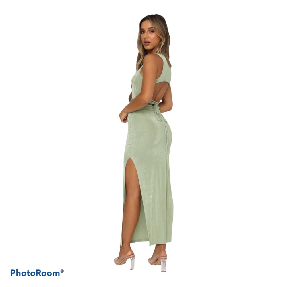 Easy Does It Maxi Dress Sage - Picture 3 of 9